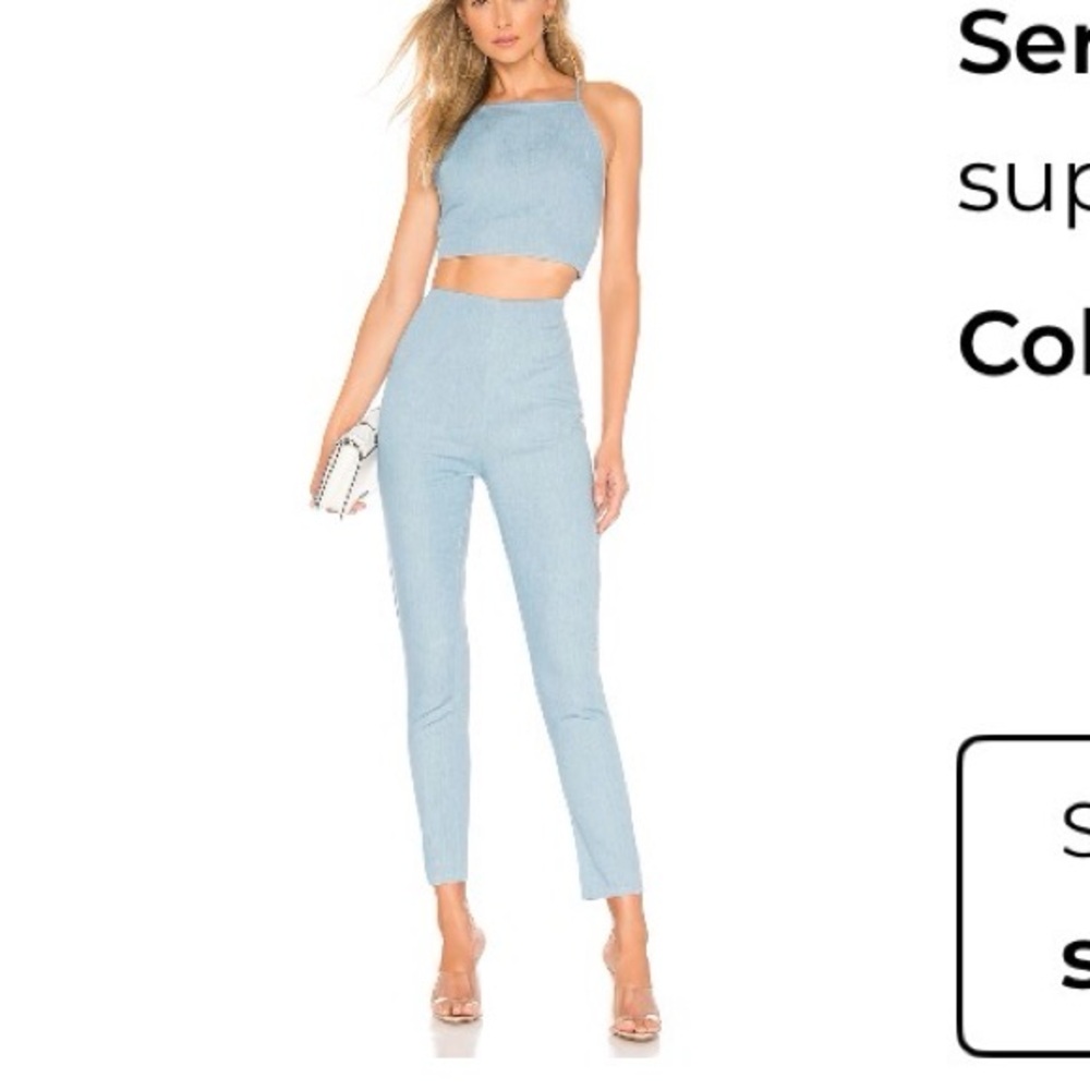 Revolve Superdown Chambray Pant Set - image 1